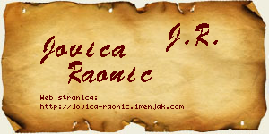 Jovica Raonić vizit kartica